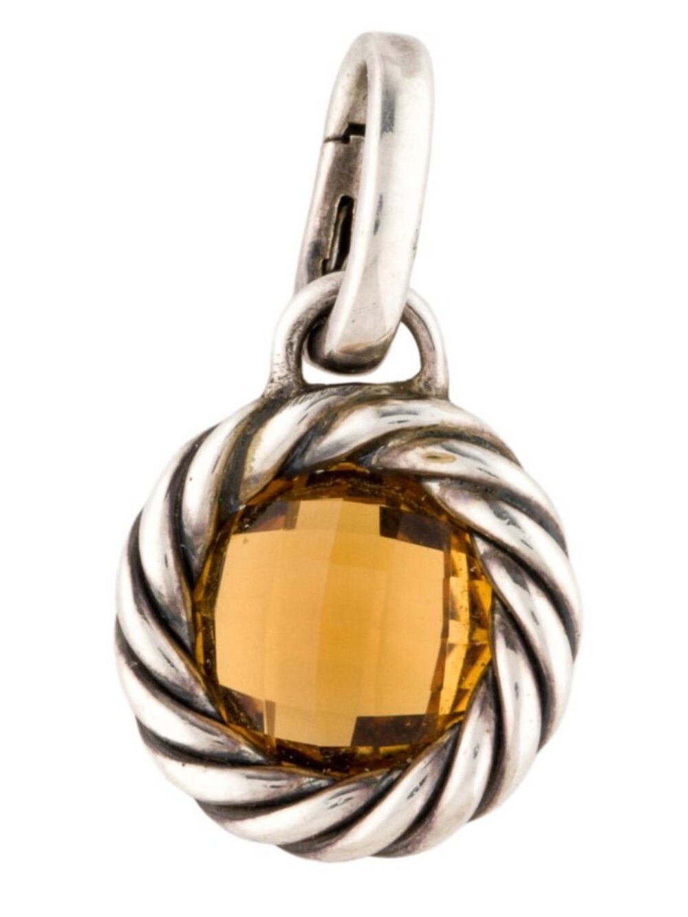 DAVID YURMAN STERLING SILVER 925 CITRINE CABLE PENDANT